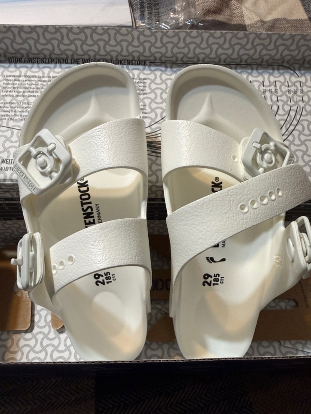 Birkenstock White Two-Strap EVA Kids Sandals with Buckles